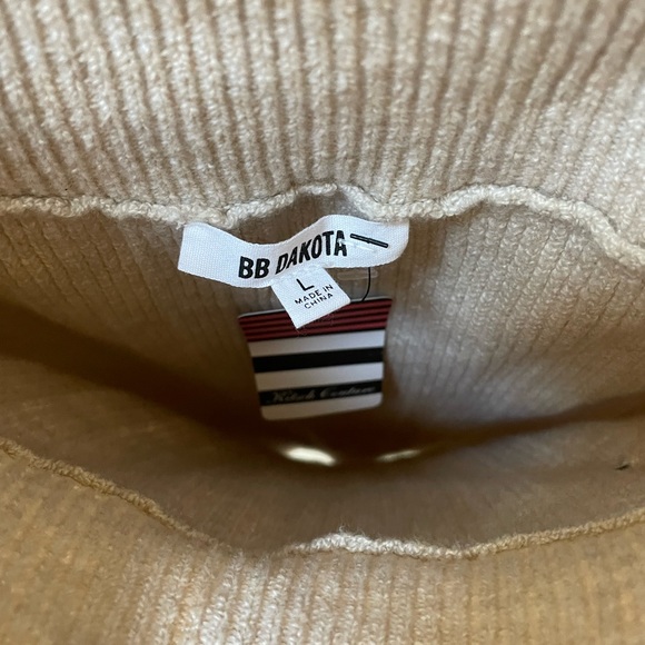 BB DAKOTA PORTER DRESS Off The Shoulder Body Con Size Large Color Cream Camel - Picture 5 of 8